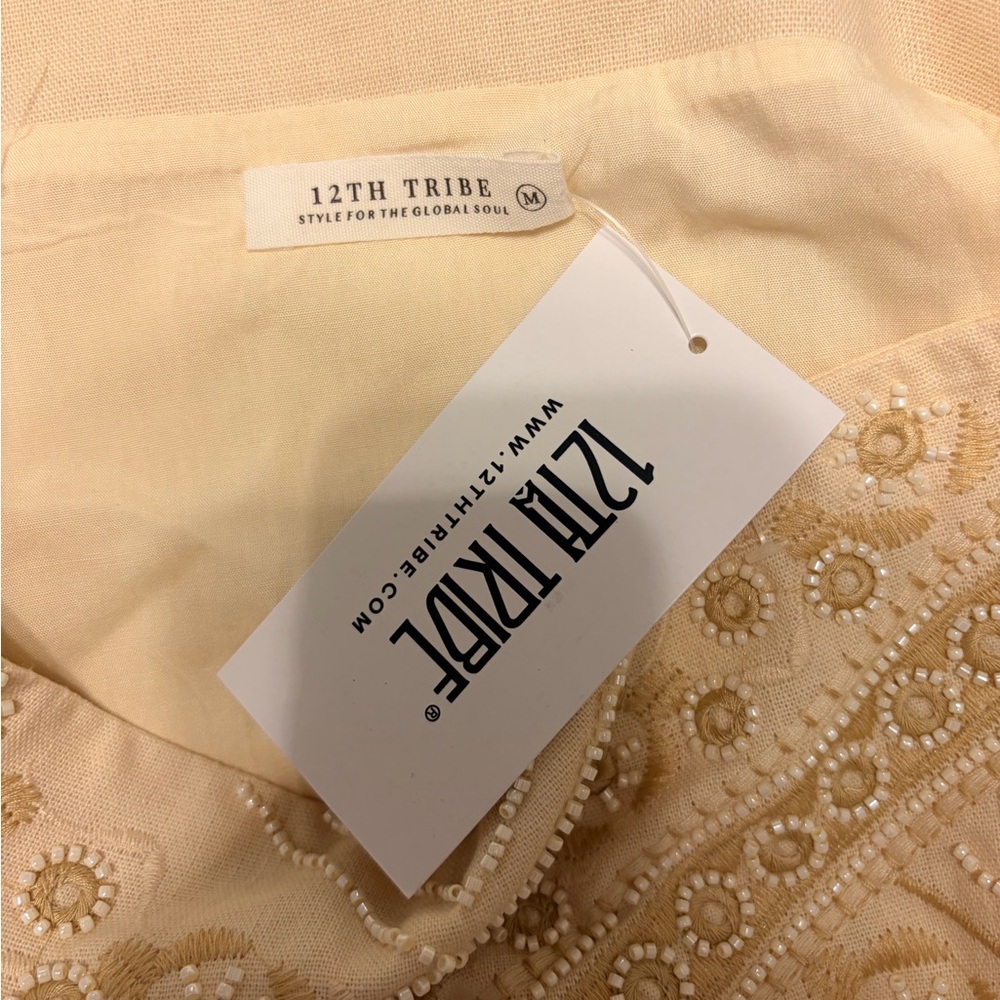 12th Tribe Cream Beaded Mini Skirt - Picture 6 of 6